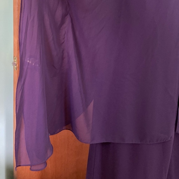 Alfred Angelo Mother of the Bride Beaded Eggplant Kaftan Gown 9018LW (Size 20W) - Picture 12 of 12